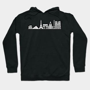 Paris Skyline in white with details Hoodie